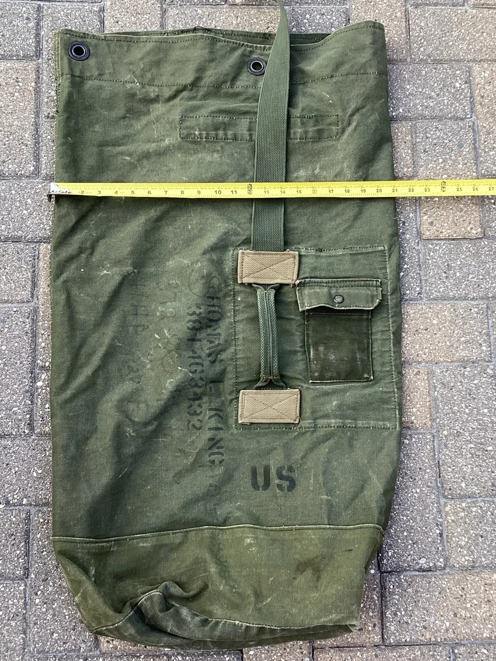 Vintage US Army Military Duffel Bag Large 21